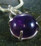 Purple amethyst and silver pendant - Image 3
