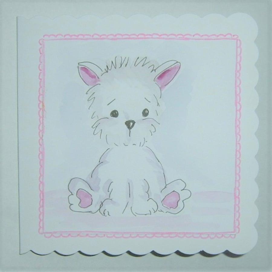 hand  drawn and painted original card ( ref F 501)