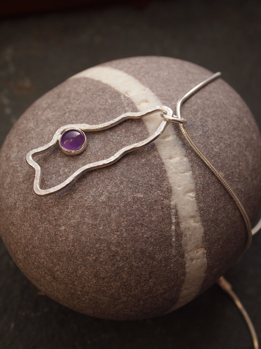 SALE ITEM - Sterling Silver Pendant with Amethyst, February birthstone