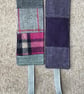 Tweed Bookmark, with cotton backing and ribbon , handcrafted. Save the Page . - Image 3