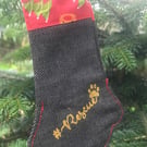 Hanging pet paw mitten stocking mini tree decoration