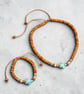 Bracelet and necklace set surf boho 