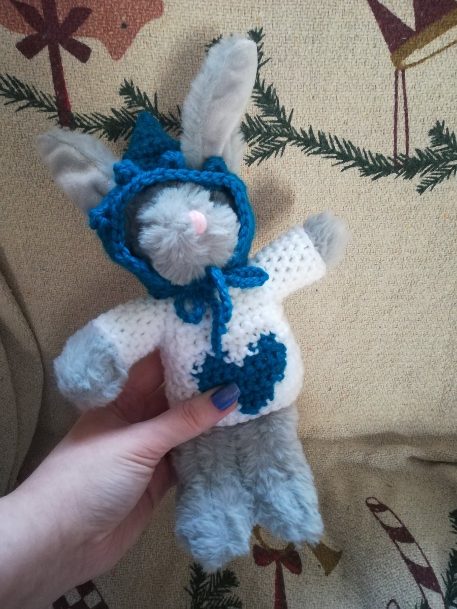 Bunny with Crochet Outfit 