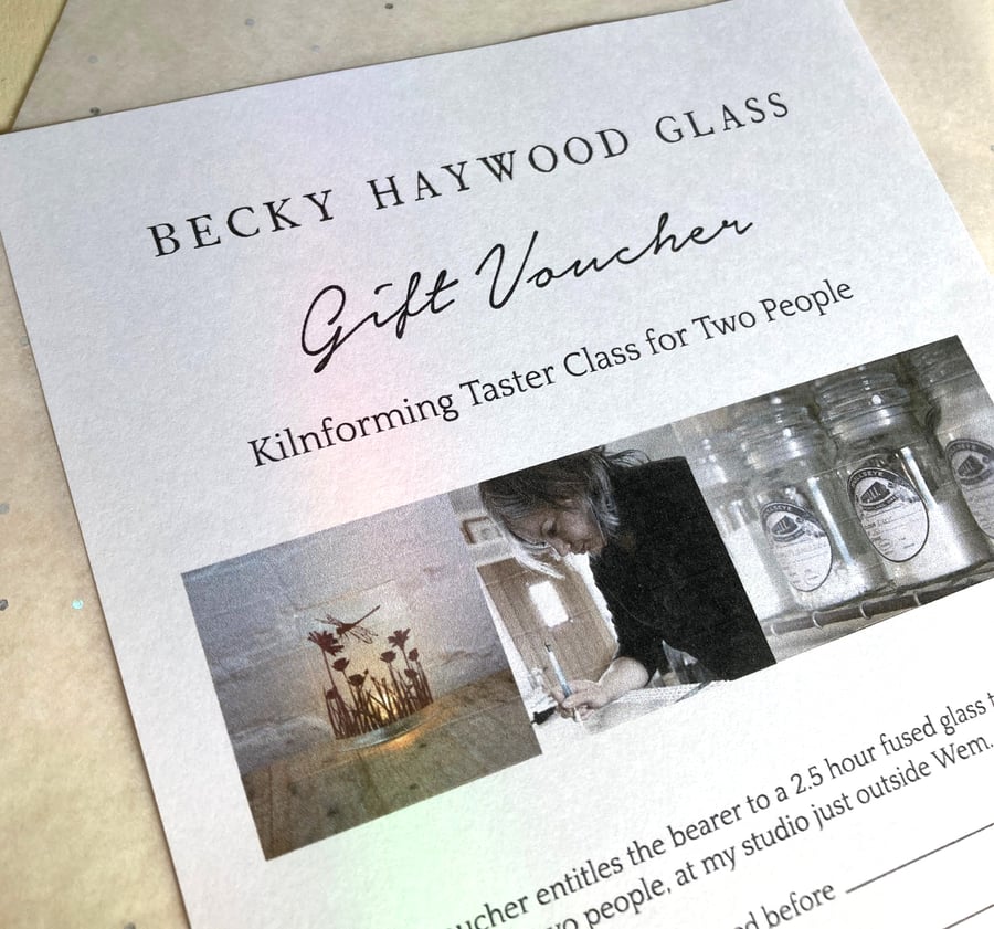 Gift Voucher for a Fused Glass Taster Session for Two People