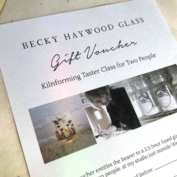 Gift Voucher for a Fused Glass Taster Session for Two People