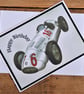 C4151    Old Racing Car Birthday Card - Image 4