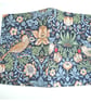 Book Cover A5 Notebook With Pen Holder William Morris Strawberry Thief Bird Blue - Image 4