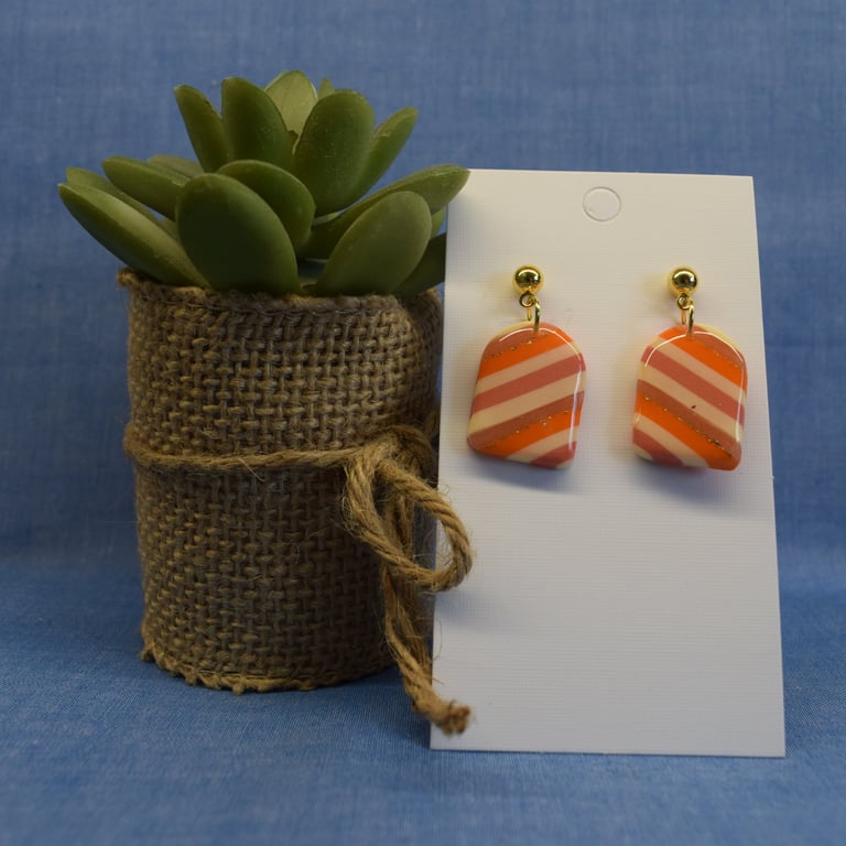 Candy Stripe Small Arch Earrings