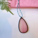 Stained glass blush pink easter egg, easter decoration, easter gift 