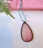 Stained glass blush pink easter egg, easter decoration, easter gift  - Image 1