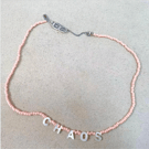 Handmade CHAOS Punk Beaded Necklace – Pale Salmon