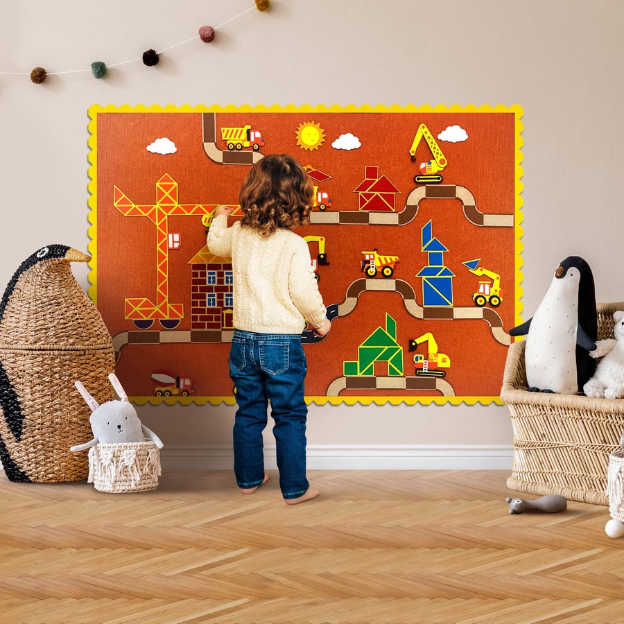 Construction Felt Story Board – Handmade Educational Play Set