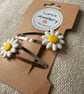 Polymer clay daisy hair clip pair  - Image 2
