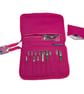 Interchangeable knitting needle case with cats, fully zip around knit pro case,  - Image 2