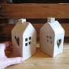 Neutral Ceramic Tea Light House