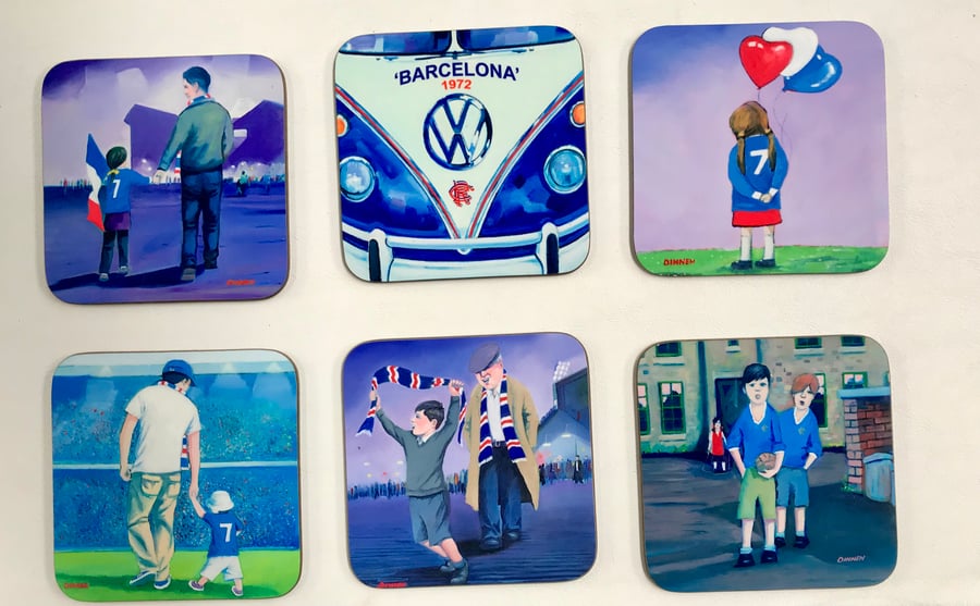 Set of 4 Coasters (Rangers FC)  , Free PP (UK) 