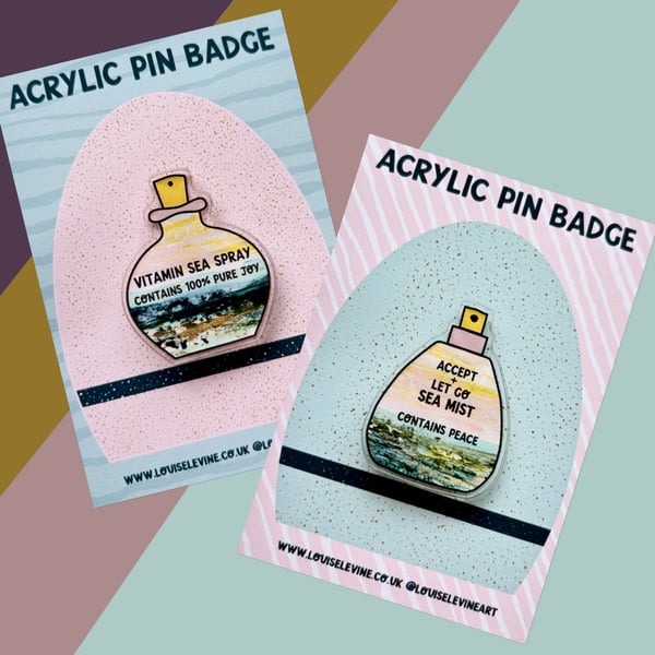 ‘Vitamin Sea’ & ‘Accept & Let Go’ Seascape Pin Badges