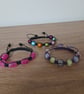 SHADES OF PURPLE, PINK AND LIME MACRAME BEADED BRACELET. - Image 4