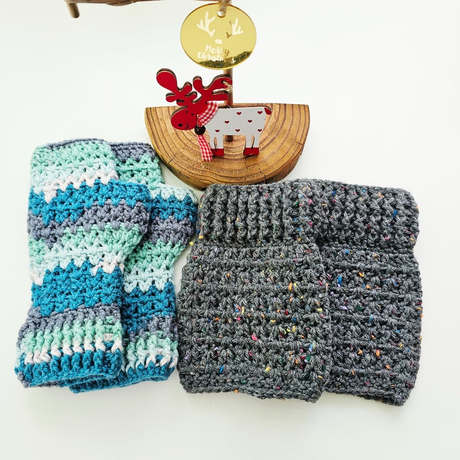 Gift Set - Seaside Hiking Mitts & Grey Boot Cuffs