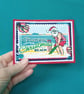 Santa Holiday Textile Postcard Decoration hand embroidered personalised message - Image 2