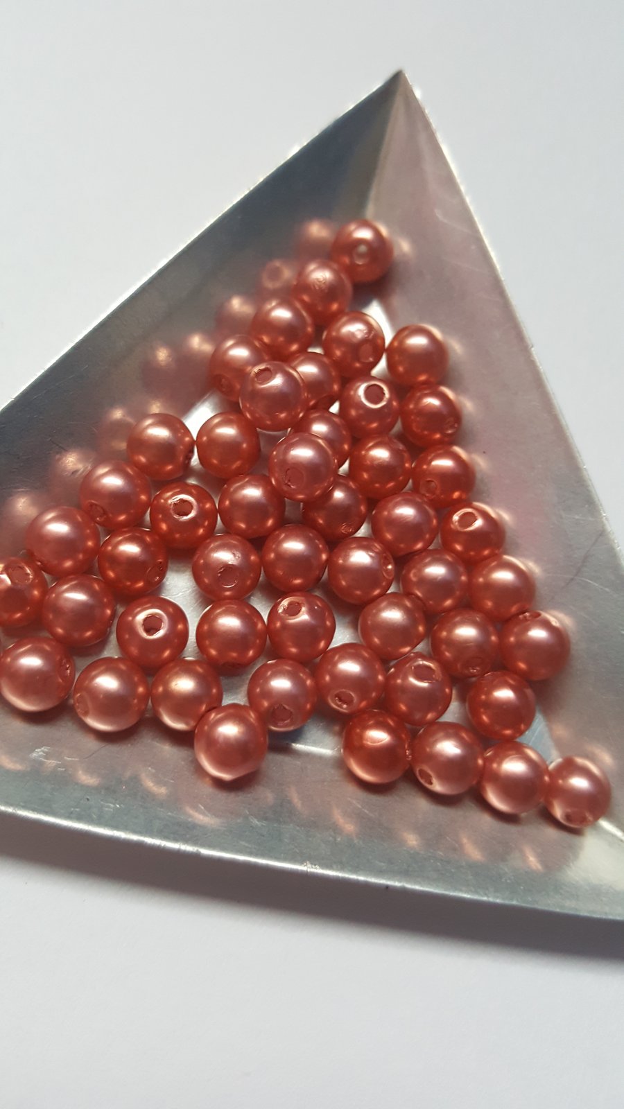 50 x Acrylic Pearl Beads - Round - 6mm - Cappuccino Mix 