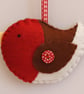 Christmas Robin - Felt Decoration