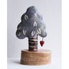 Ceramic tree sculpture - Lilac Tree of Love-Tree with heart