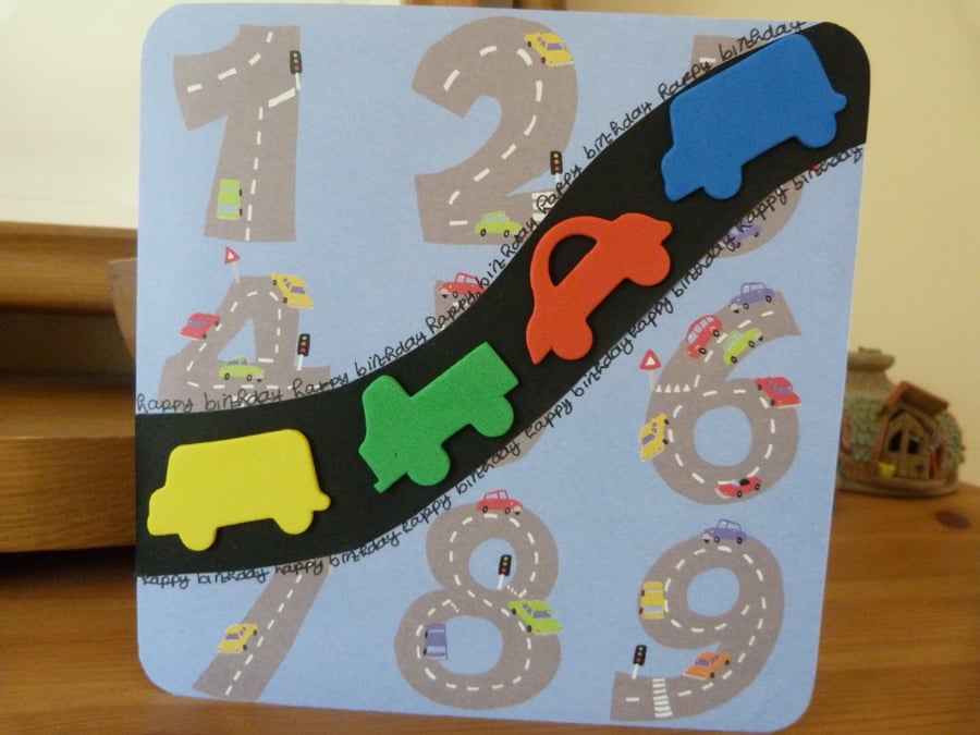 SALE  Boys Road Birthday Card