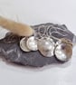 Textured Sterling Silver Disc Drop Earrings: handmade, recycled, ideal gifts