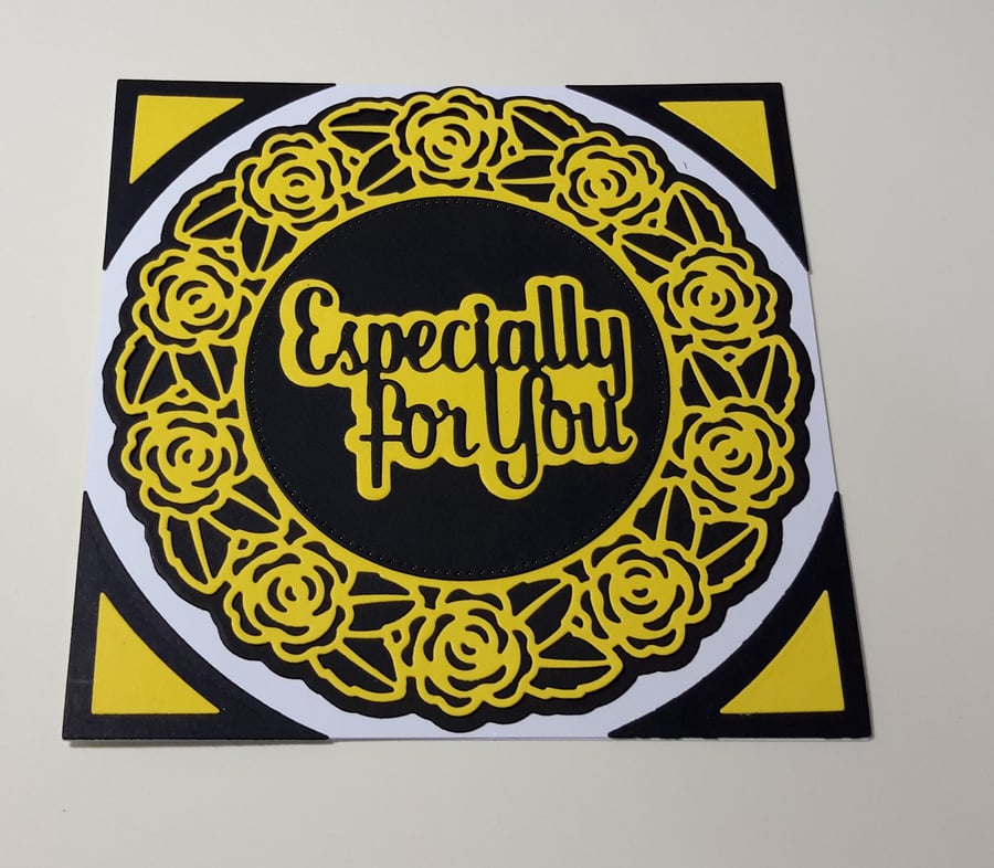 Especially For You Greeting Card - Yellow and Black