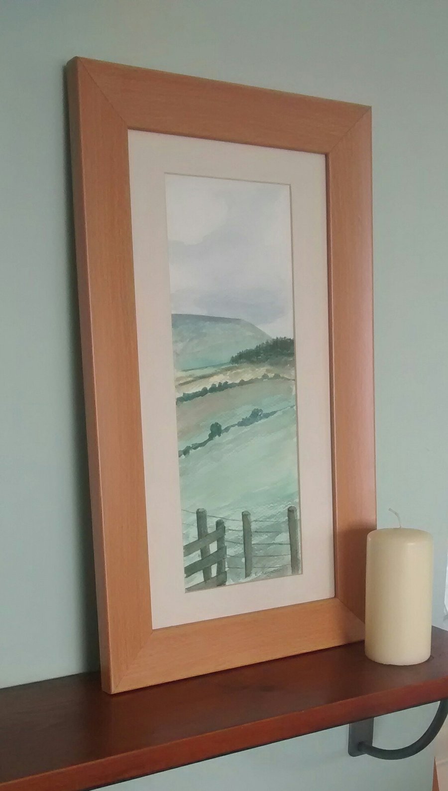 Original Watercolour, Framed Painting, Towards Pendle, Lancashire