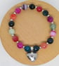 Multi-coloured Agate stretch bracelet - Image 2