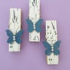 Fridge magnet, butterfly magnetic pegs set of 3, seconds Sunday 