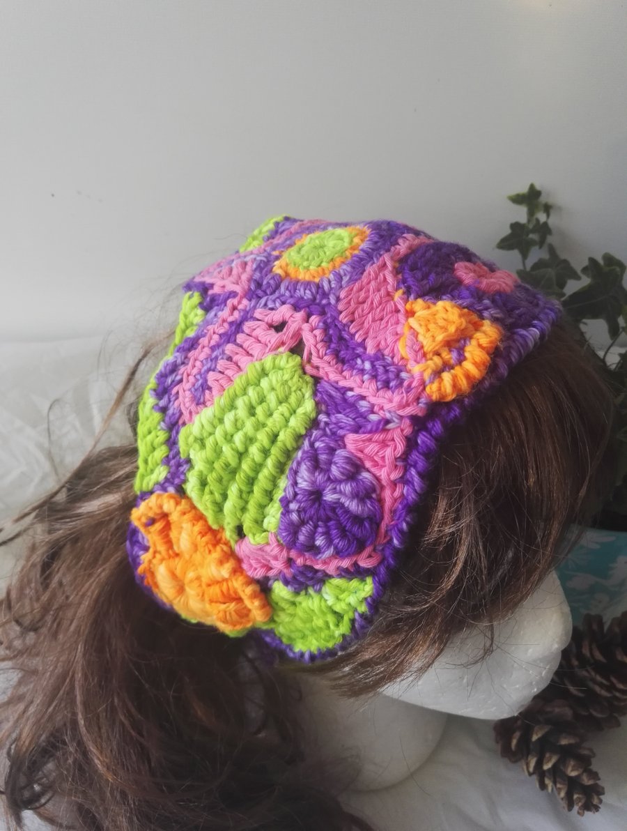 Star Fish Headband,Freeform Crochet  Bargain Bin REDUCED 