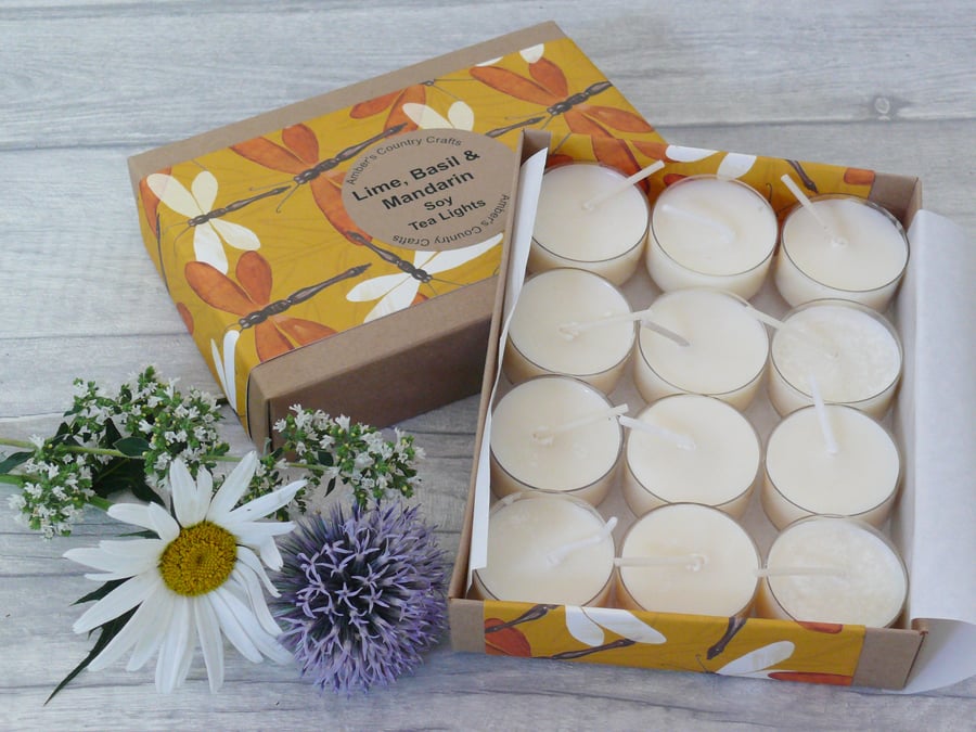 Lime Basil and Mandarin  Tea Lights