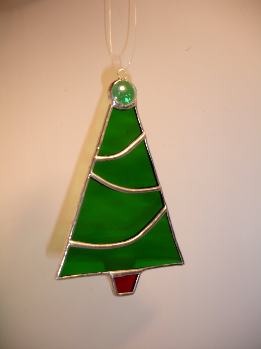 Stained Glass Christmas Tree Suncatcher or Tree Decoration