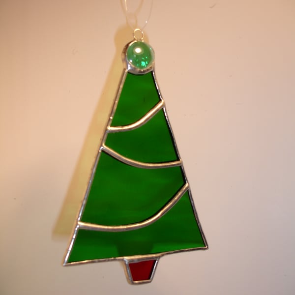 Stained Glass Christmas Tree Suncatcher or Tree Decoration