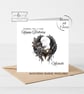 Gothic Floral Black Heart Happy Birthday Card - Image 1