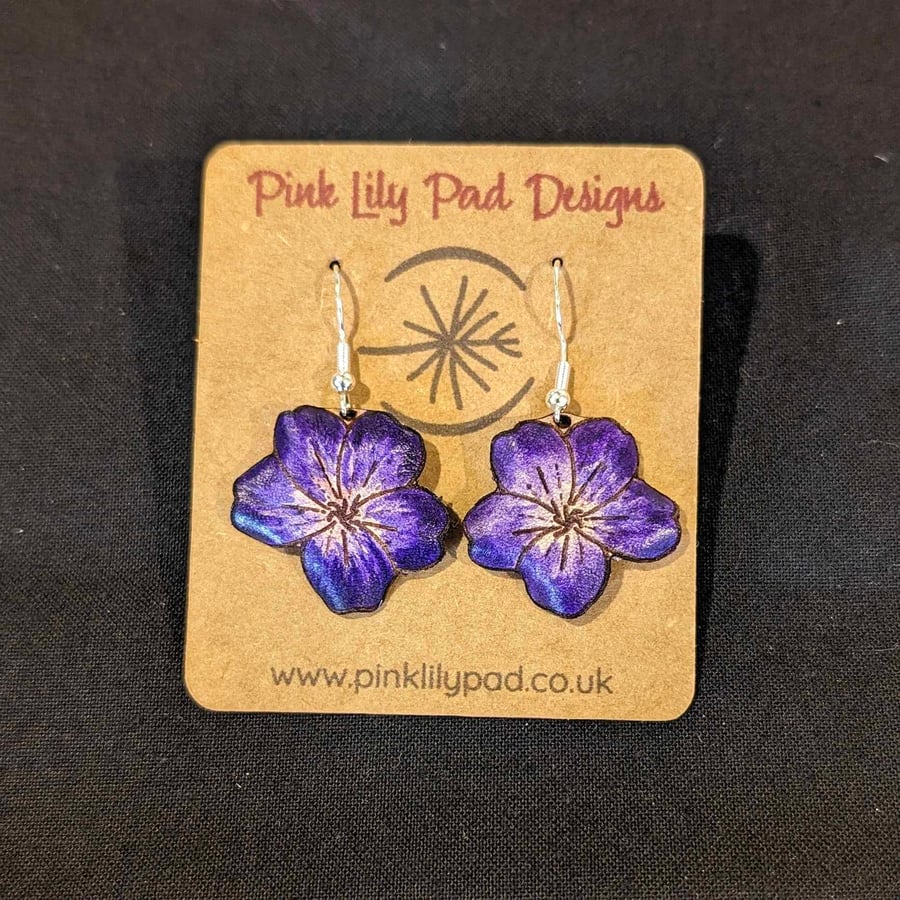 Corncockle -  British Wild Flowers Earrings