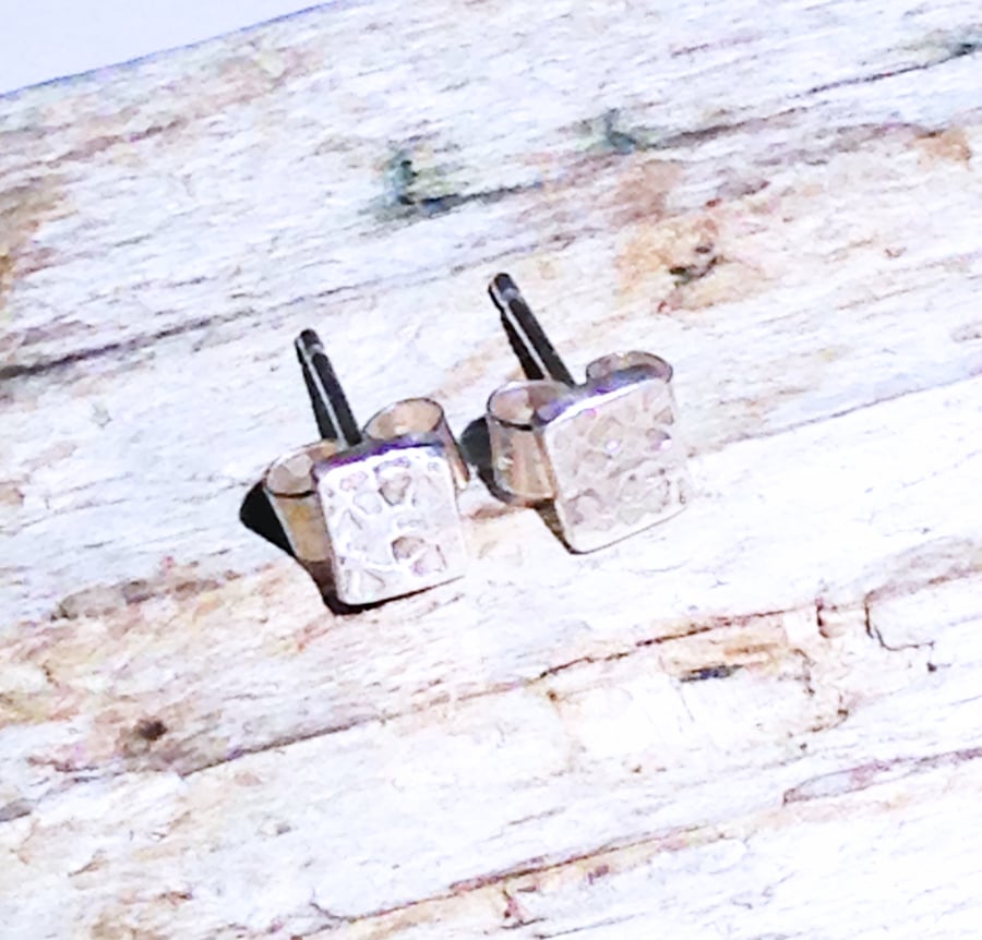 Sterling Silver Small Stud Earrings (ERSSSTEQ3) - UK Free Post