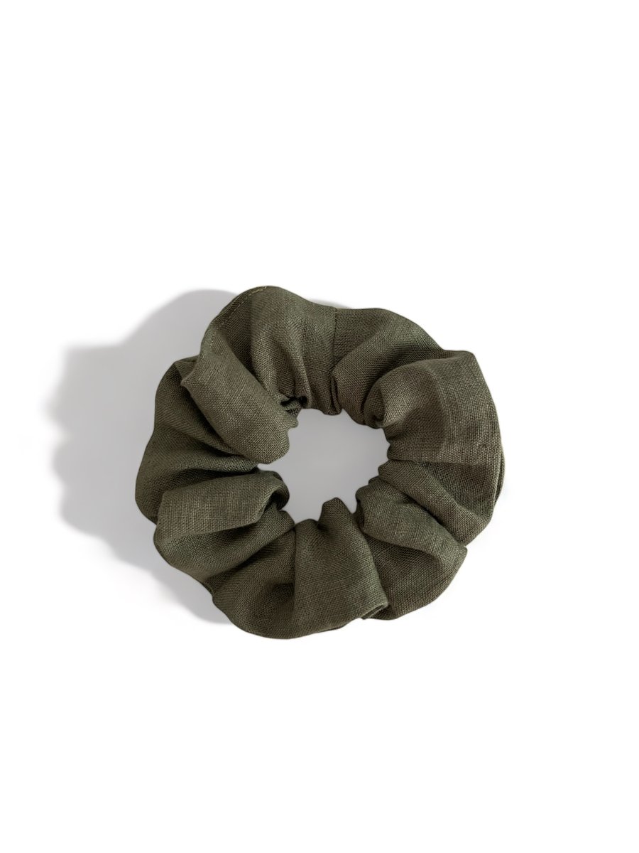 Stone Green Linen Scrunchie - XL