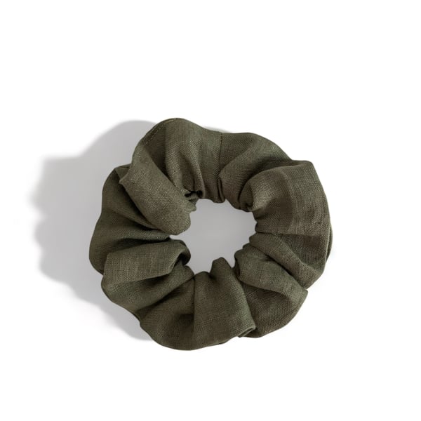 Stone Green Linen Scrunchie - XL