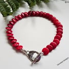 Eco Red Bamboo Coral Bracelet