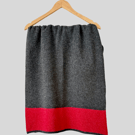 Shawl Scarf Wrap luxuriously soft merino lambswool graphite grey berry red ends