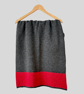 Shawl Scarf Wrap luxuriously soft merino lambswool graphite grey berry red ends - Image 1