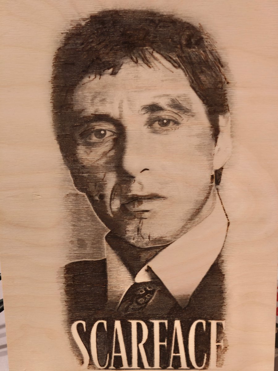Scarface pyrography 