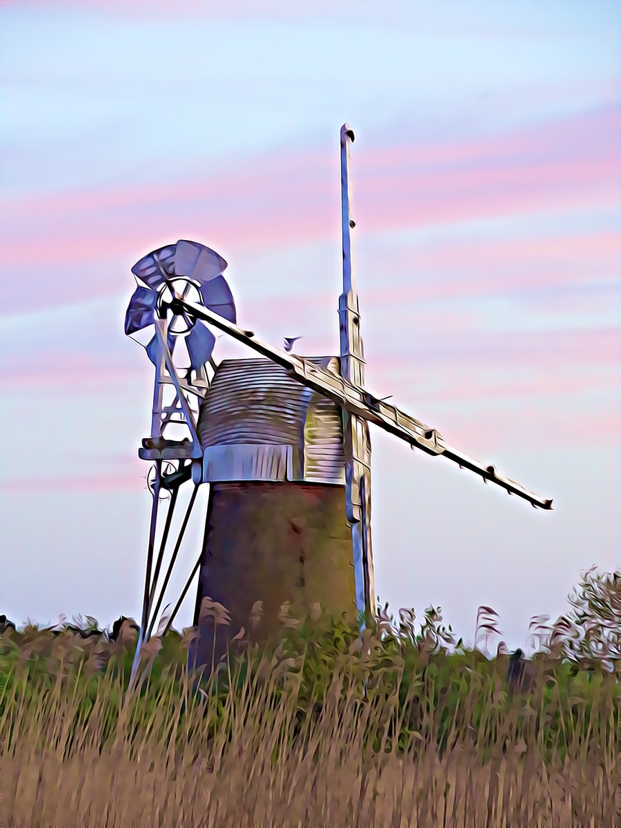 Digital Download of Print of Windmill Norfolk Broads Sunrise 