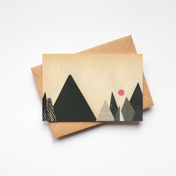 Black Mountain Greeting Card - Paper Mountains 3