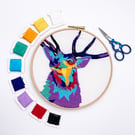 Stag's Head Embroidery Kit - Hand Embroidery Kit