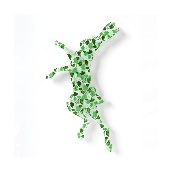 Leaves Boxing Hare Glass Wall Art Sculpture